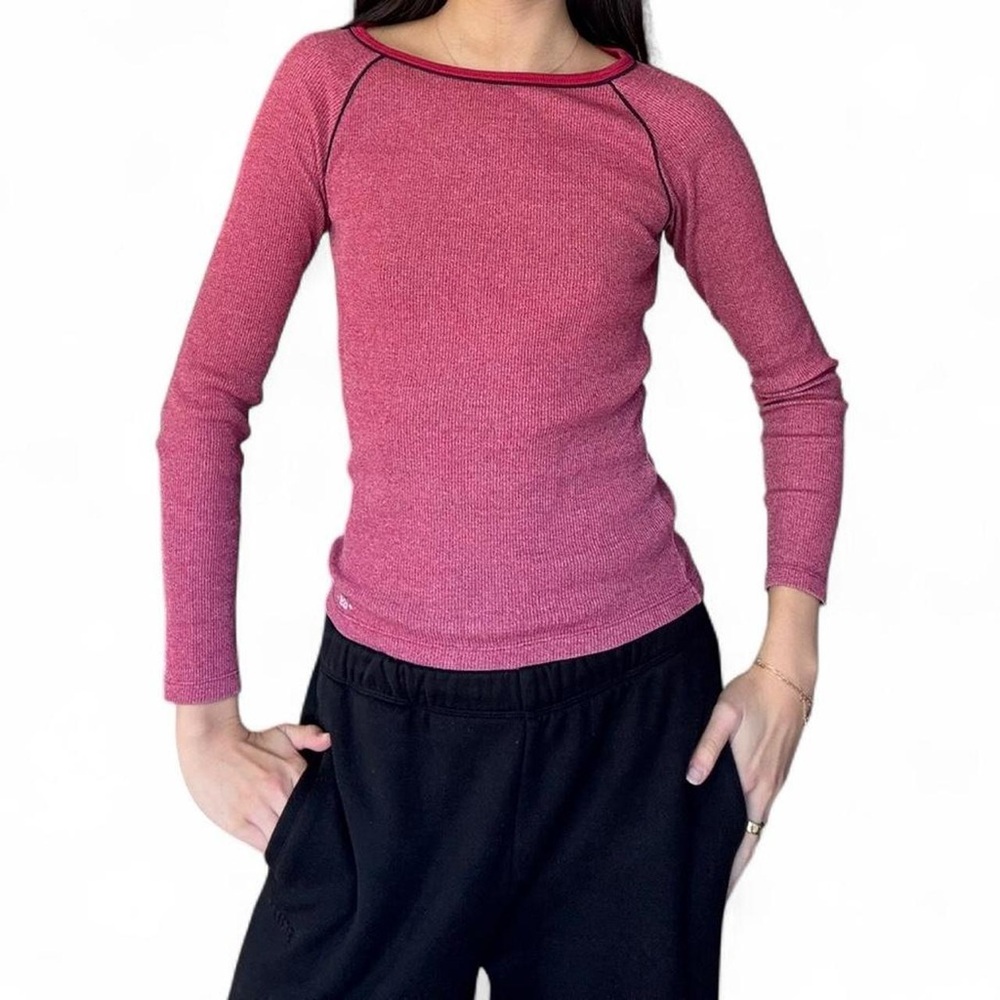 Vintage Espirit Women's Red Long Sleeve Top